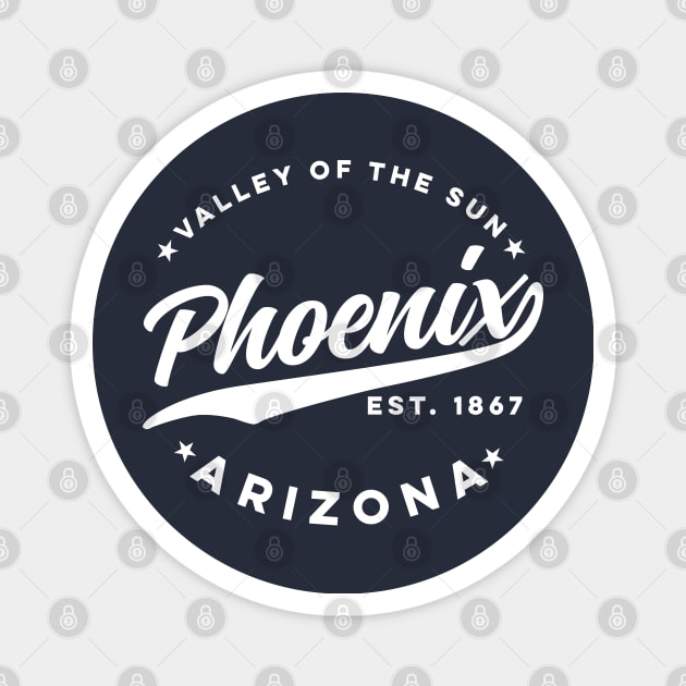 Vintage Phoenix Arizona Valley of the Sun City White Magnet by DetourShirts